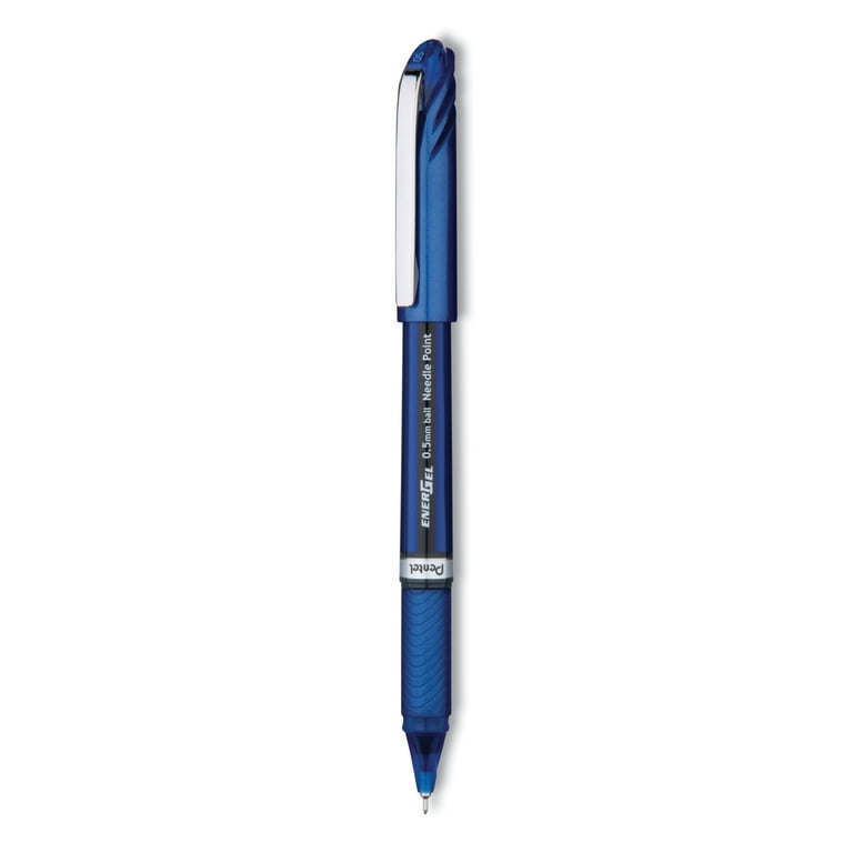 Pentel EnerGel NV Stick Gel Pen, 0.5 mm Needle Tip, Blue Ink/Barrel, Dozen  (BLN25C) 