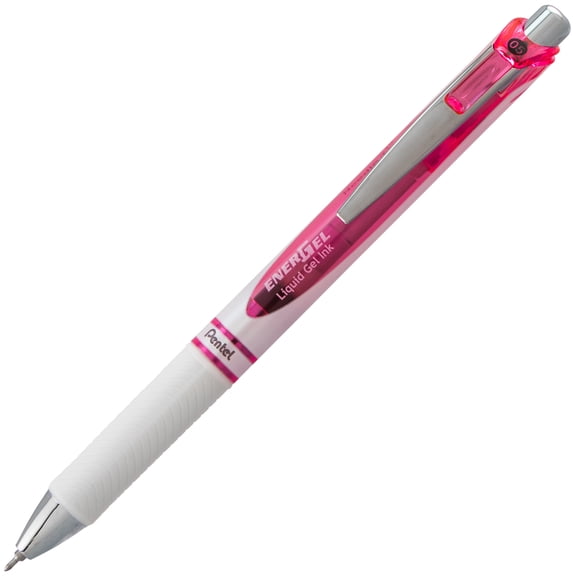 Pentel EnerGel Pearl (0.5mm) Needle Tip, Pink Accent, Black Ink