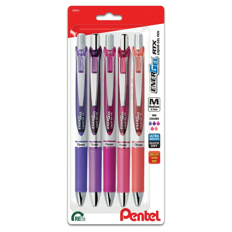 Pentel EnerGel RTX Liquid Ink Gel Pens, Passion Hue Barrels