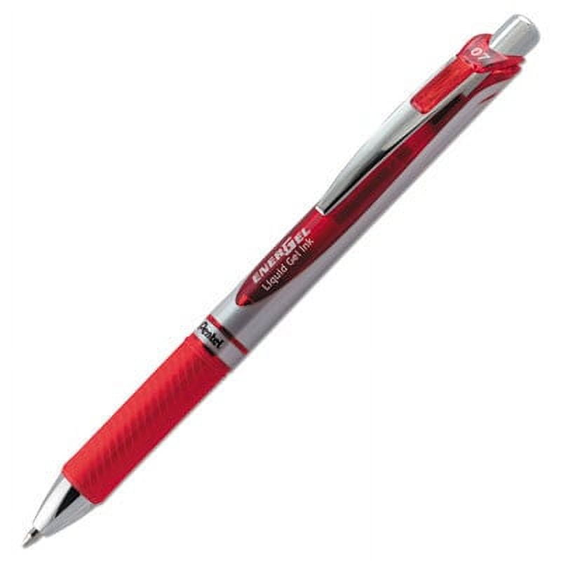 Pentel EnerGel RTX Gel Pen (0.7mm) Medium Metal Tip, Red Ink