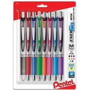 EnerGel RTX Retractable Liquid Gel Pen, (0.7mm) Metal Tip, Medium Line,Assorted Ink (A/B/C/K/F/P/S/V) 8-Pk