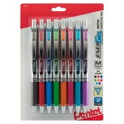 Pentel EnerGel RTX Retractable Liquid Gel Pen, 0.7mm Metal Tip, Medium Line, Assorted Ink, Pack of 8 Pens