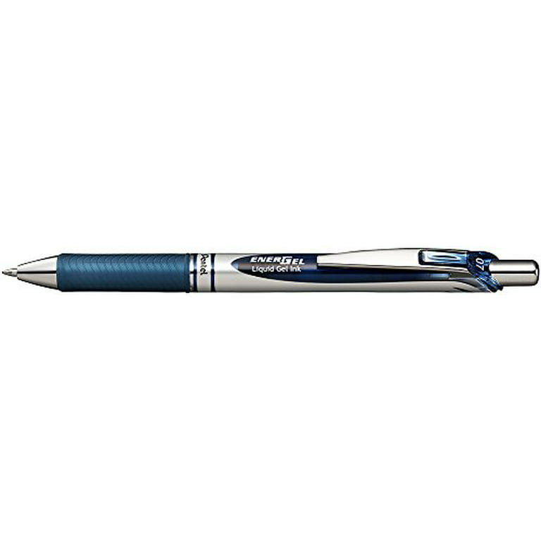 Pentel EnerGel RTX Retractable Liquid Gel Pen, (0.7mm) Metal Tip, Medium  Line, Navy Blue Ink, 12 pack (BL77-CA) 
