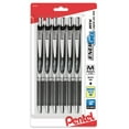 thumbnail image 1 of Pentel EnerGel RTX Retractable Liquid Gel Pen, Medium Line, Metal Tip, Black Ink, 6 Pack (BL77BP6A), 1 of 9