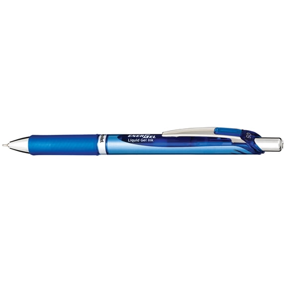 EnerGel RTX Retractable Liquid Gel Pen (0.5mm) Needle Tip, Fine Line, Blue Ink, 12 Count