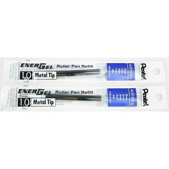 Pentel EnerGel Rollerball Pen Refills, Bold Point, 1.0 mm, Blue Ink, 2 Count, 2 Pack