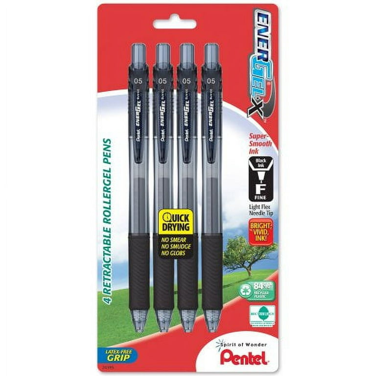 Pentel EnerGel NV Liquid Gel Pen, 0.7mm, Medium Line Capped, Metal Tip,  Black Ink Sold as 1