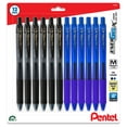 thumbnail image 1 of Pentel EnerGel X Retractable Liquid Gel Pen, 0.7mm, 12 Pack, 6 Black Ink and 6 Blue Ink Pens, 1 of 8