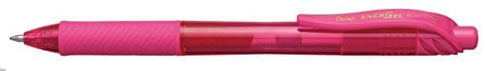 Pentel EnerGel-X Retractable Liquid Gel Pen (0.7mm) Metal Tip, Pink Ink, Box of 12 (BL107-P)