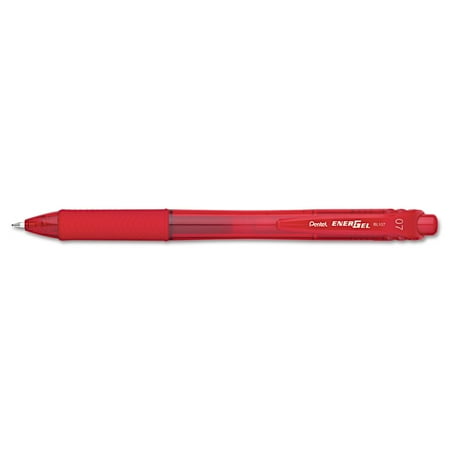 Pentel EnerGel-X Retractable Roller Gel Pen .7mm Red Barrel/ Dozen BL107B