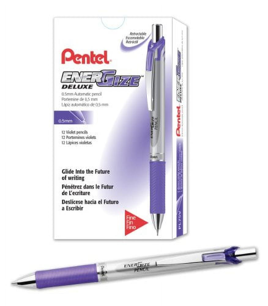 Pentel EnerGize Mechanical Pencil (0.5mm) Violet Accents, Box of 12 (PL75V)