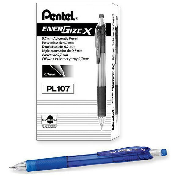 Pentel EnerGize-X Mechanical Pencil 0.7mm Blue Barrel, Box of 12 (PL107C)