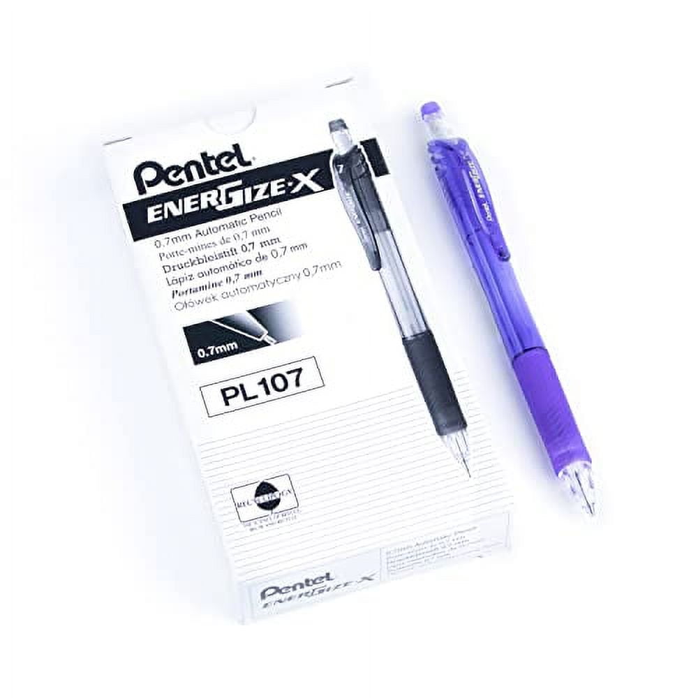 Pentel EnerGize X Mechanical Pencil 0 7mm Violet Barrel Box of 12 PL107V