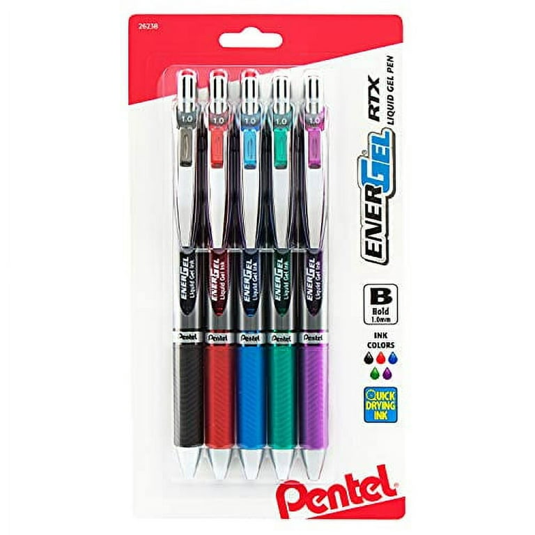 EnerGel RTX Refillable Liquid Gel Pen, (0.7mm) Assorted Ink 12-pk