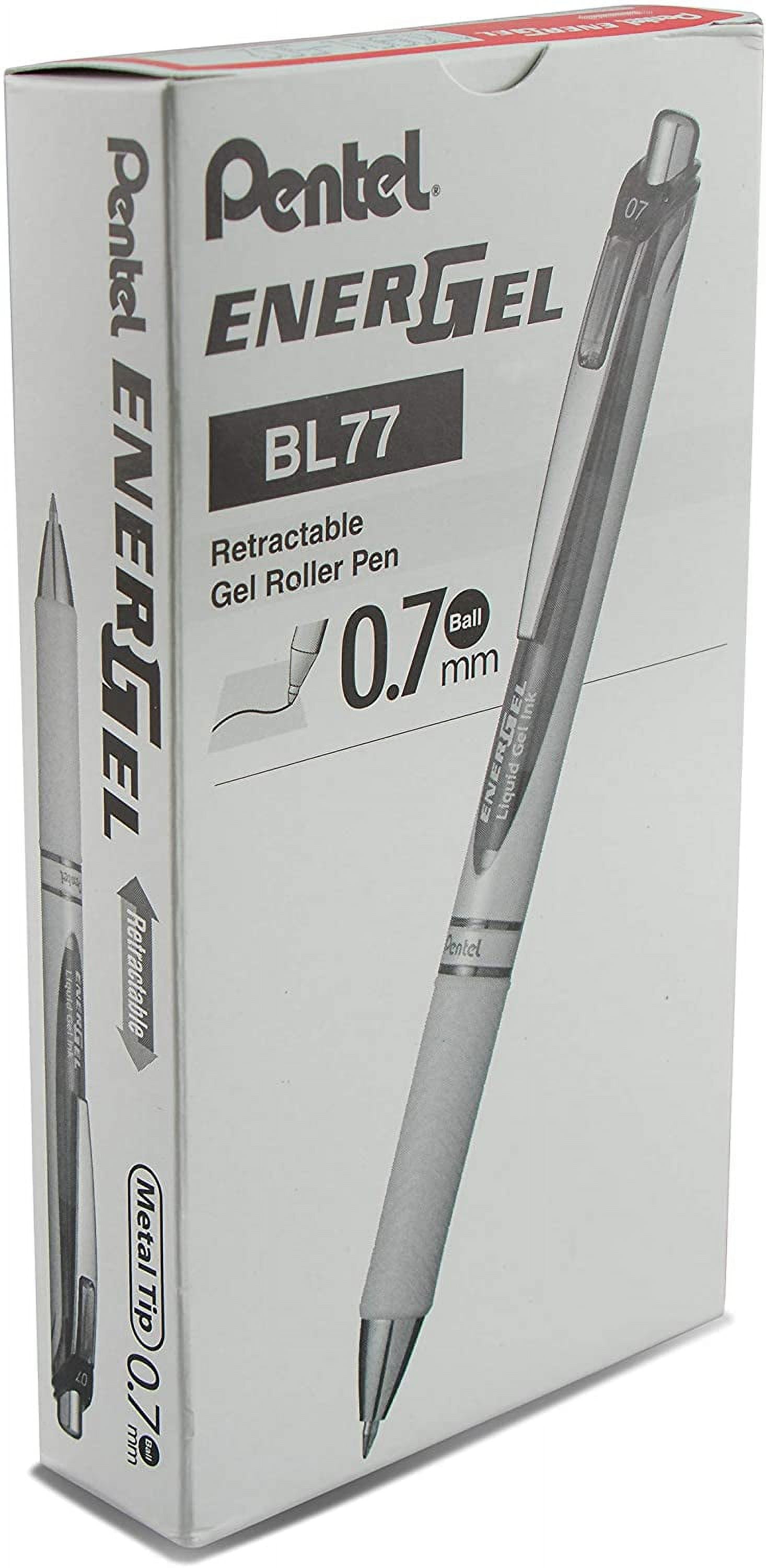 Pentel EnerGel Pearl Deluxe RTX – 0,7mm Gelroller, Pink, 12er Pack, Nachfüllbar & Superweich
