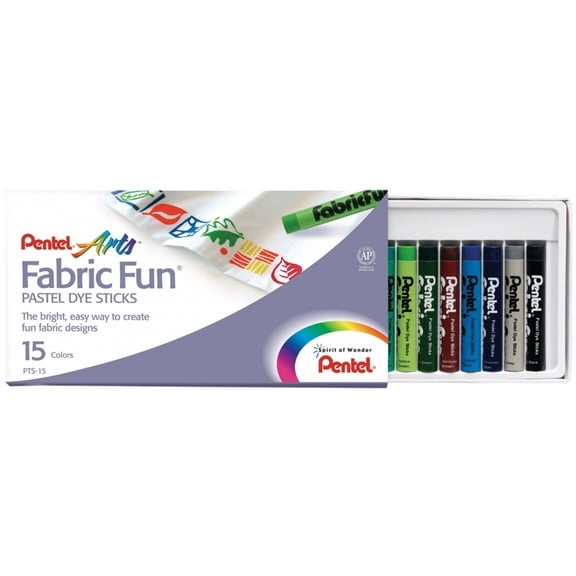 Pentel Fabric Dye Stick Set, 15-Colors