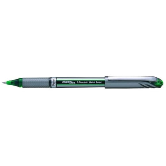 Pentel Gel Pens, Metal Tip, Medium Point, Green (PENBL27D)