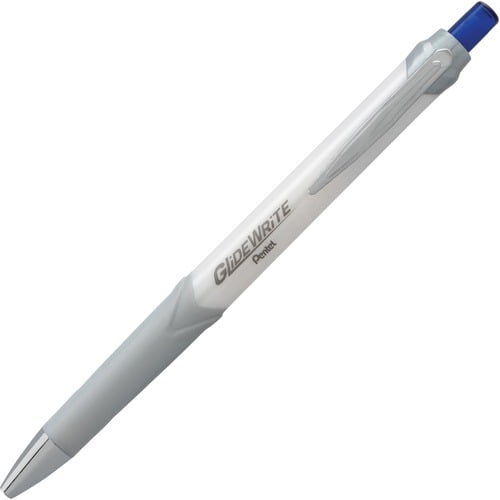 Pentel GlideWrite Signature Gel Ballpoint Pen 1 mm Pen Point Size - Blue, White Gel-based Ink - 12 / Dozen