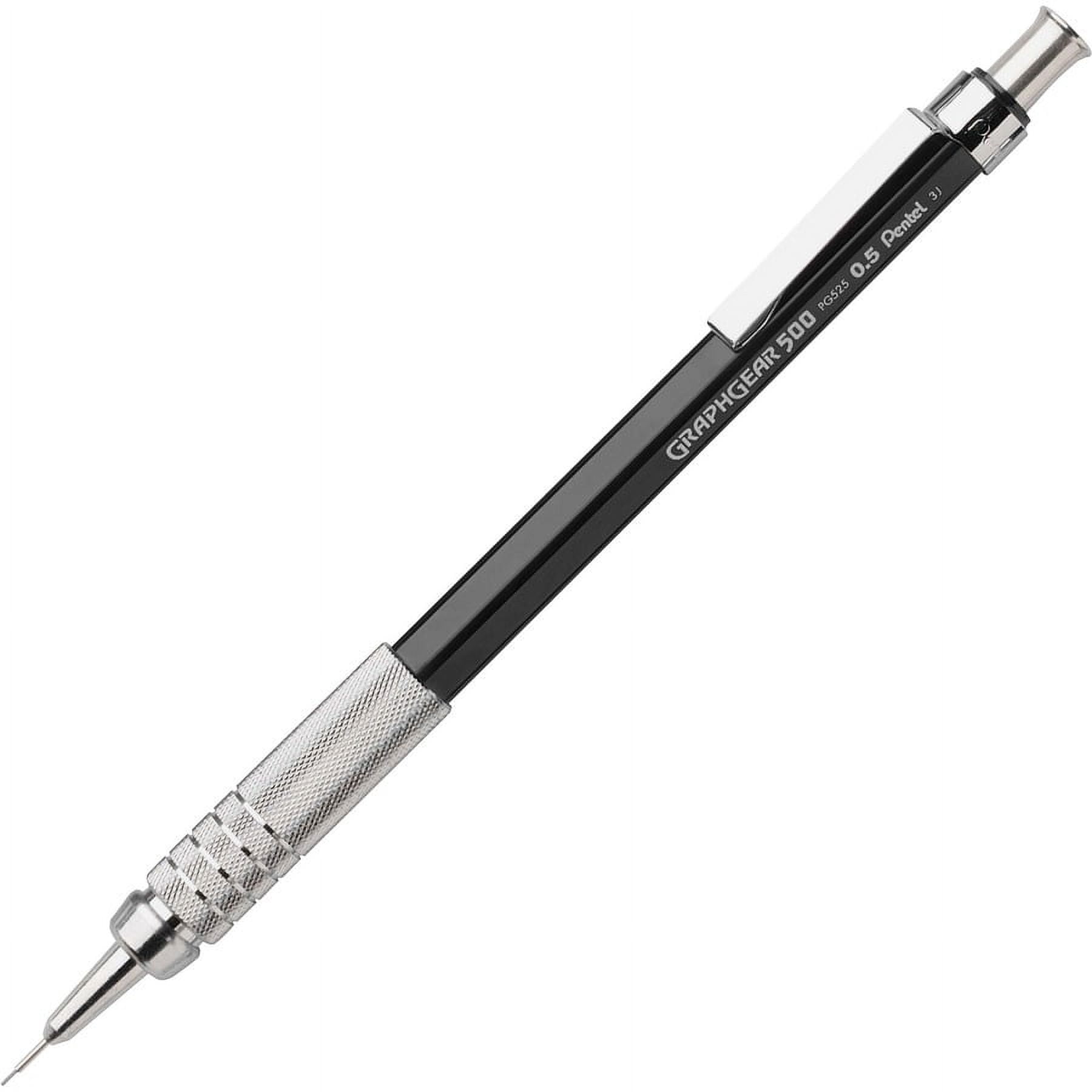 Pentel GraphGear 500 Mechanical Drafting Pencil - HB Lead - 0.5 mm Lead Diameter - Refillable - Black Barrel - 1 Each | Bundle of 2 Each