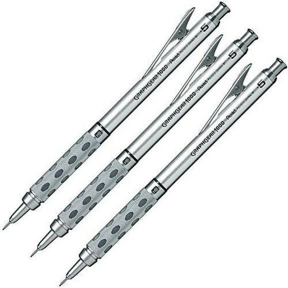 Pentel Graphgear 1000 Drafting Mechanical Pencils, 0.5 mm, #2 Lead, 3 Count