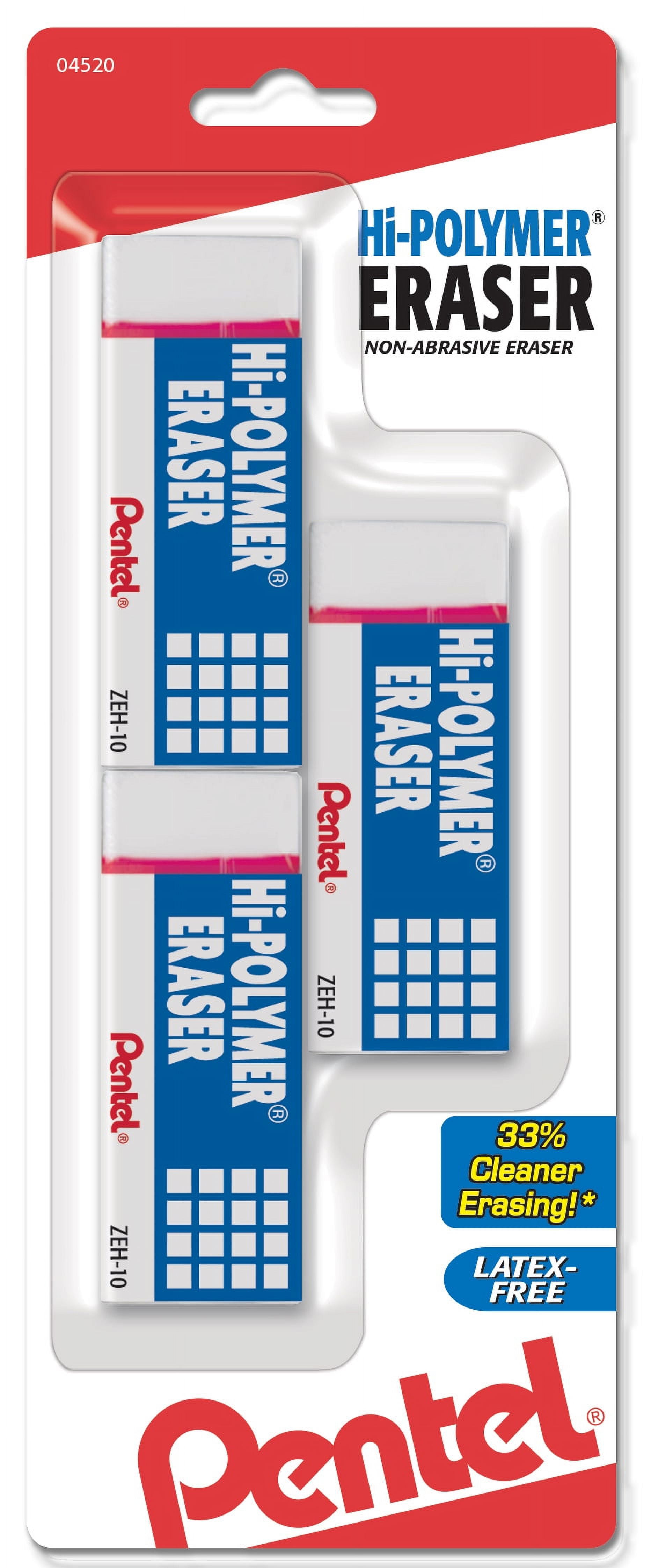 Pentel Hi Polymer Erasers Block Lot of 19 White Erasers - New