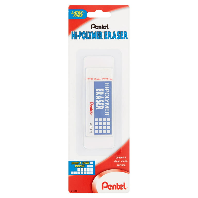 Pentel Hi-Polymer Block Eraser, Large White, Latex Free 1-Pack