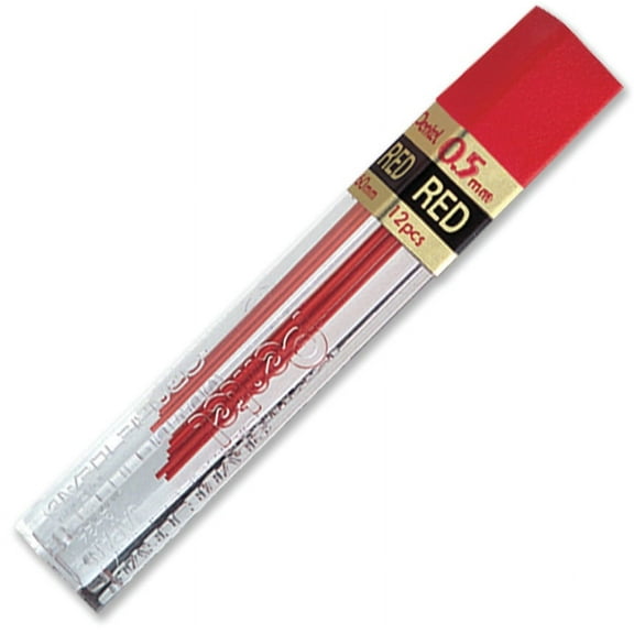 Pentel Hi-Polymer Colored Lead, Red, .5 mm.