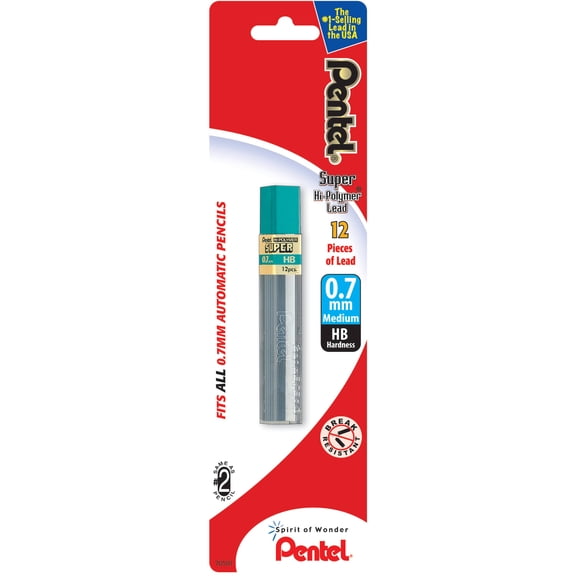 Pentel Hi-Polymer Leads, .7mm, 12/Pkg.