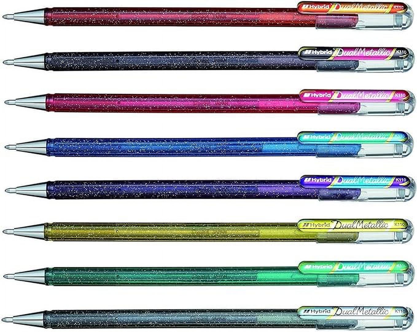 Pentel Hybrid Dual Metallic Liquid Ink Gel Pens Sparkly Glitter