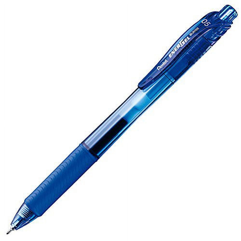 Pentel Knock Gel Ballpoint Pen Energel X, 0.5mm Needle Tip, Blue Ink (BLN105C)