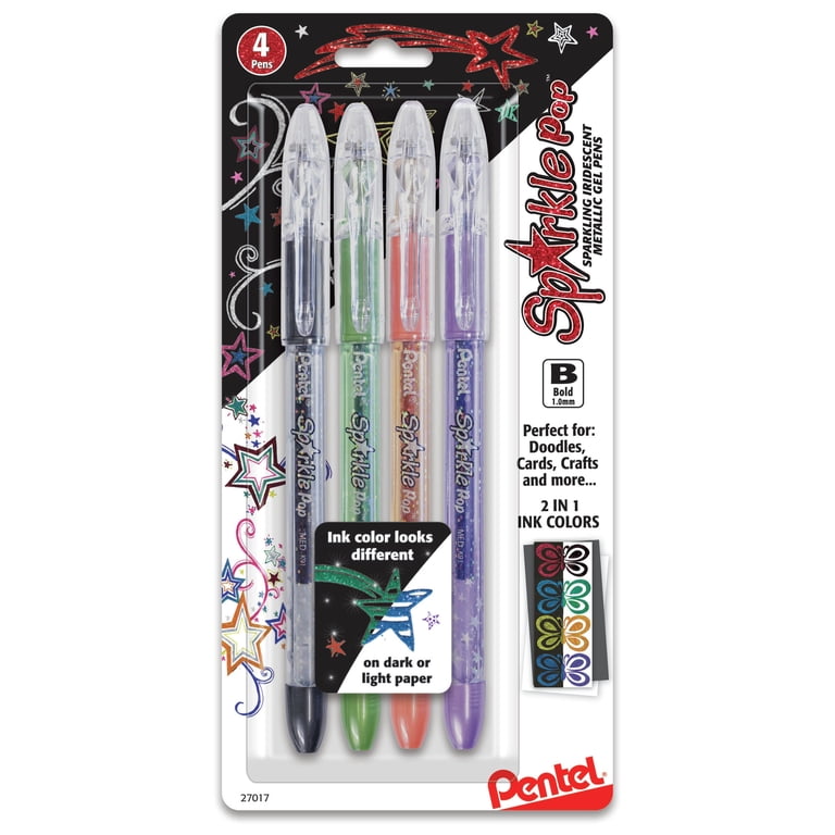 Pentel Krazy Pop Iridescent Gel Pens 1mm 4/Pkg-Assorted - Walmart.com