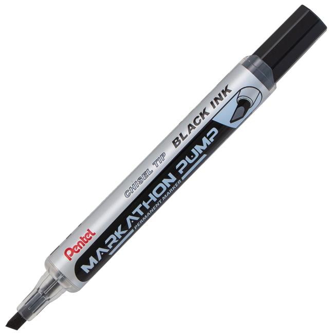 Pentel Markathon Pump Dry Erase Markers Chisel Tip Black 12/Pack (PENNLF60XA)