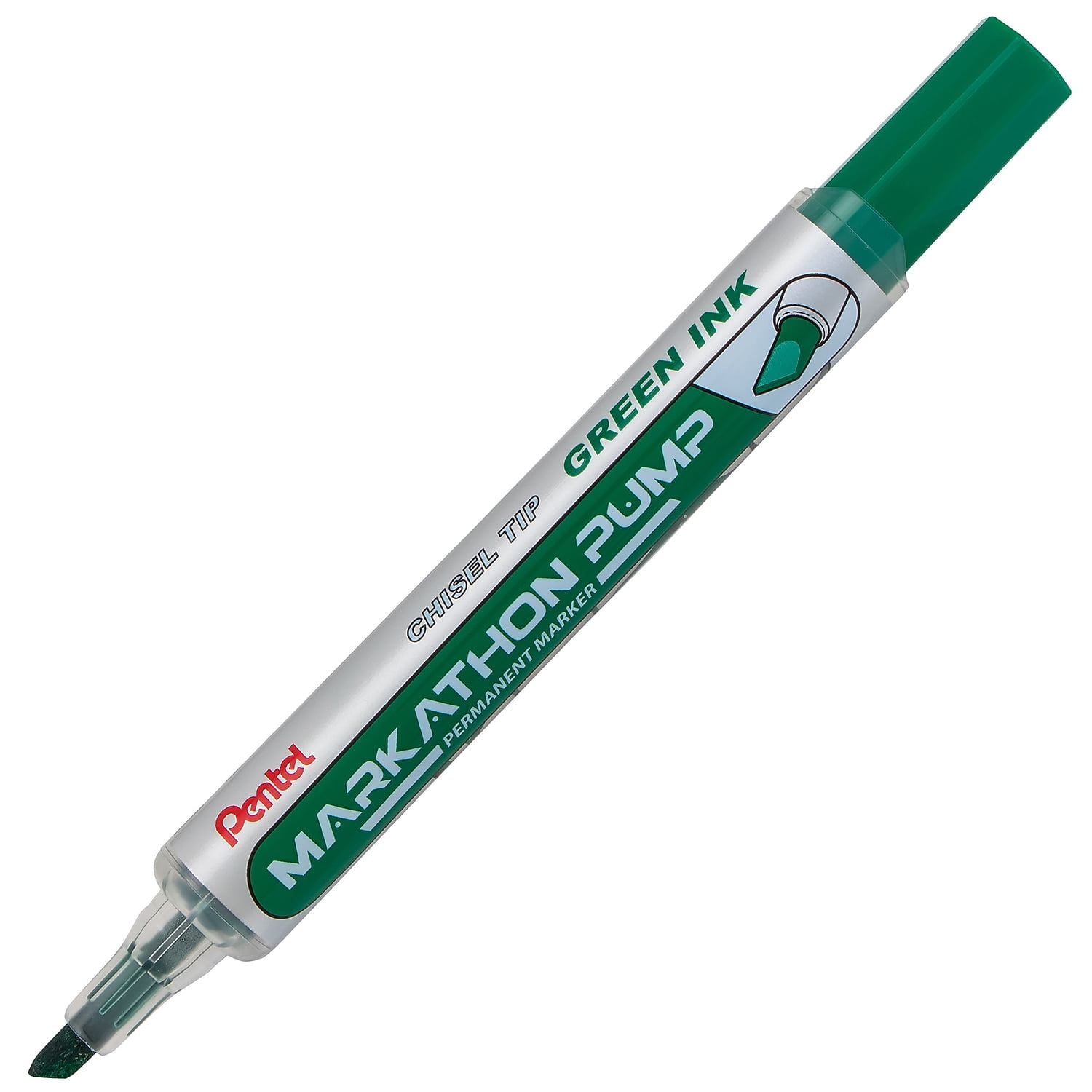 Pentel Markathon Pump Dry Erase Markers Chisel Tip Green 12/Pack (PENNLF60XD)