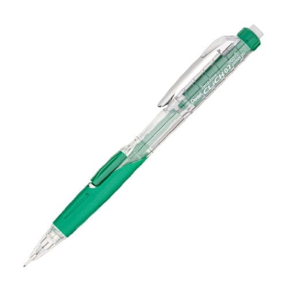 Pentel Mechanical Pencil,Refillable Lead/Eraser,0.7mm,Green (PD277TD), Sold Individually