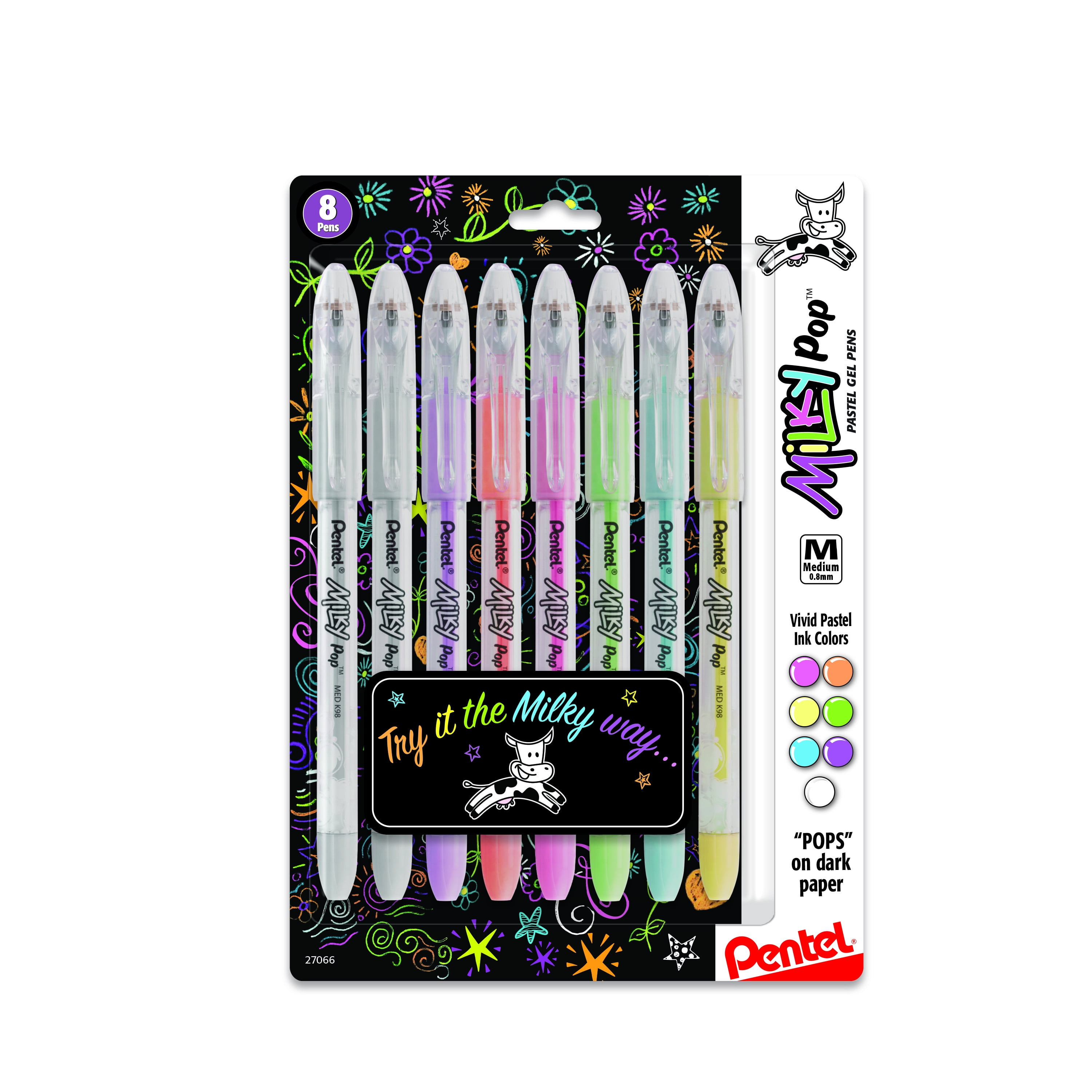 Stoutmoedig mot dood Pentel Milky Pop Gel Pen, 0.8mm, Assorted Colors, Pack of 8 - Walmart.com