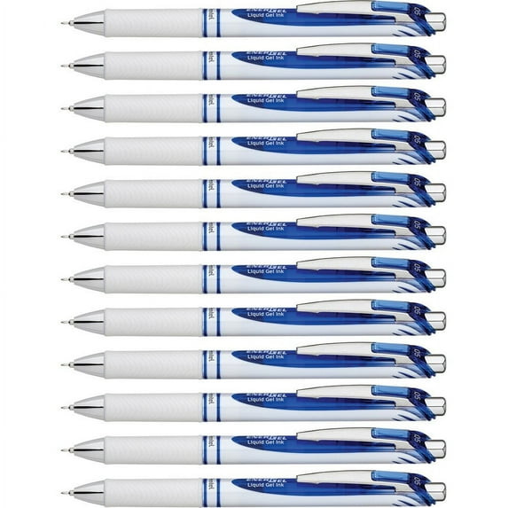 Pentel Needle Tip Liquid Gel Ink Pens - 0.5 mm Pen Point Size - Needle Pen Point Style - Refillable - Retractable - Blue Liquid Gel Ink Ink - 1 Dozen | Bundle of 2 Dozen