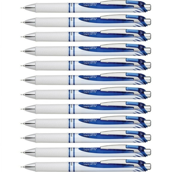 Pentel Needle Tip Liquid Gel Ink Pens - 0.5 mm Pen Point Size - Needle Pen Point Style - Refillable - Retractable - Blue Liquid Gel Ink Ink - 1 Dozen | Bundle of 2 Dozen