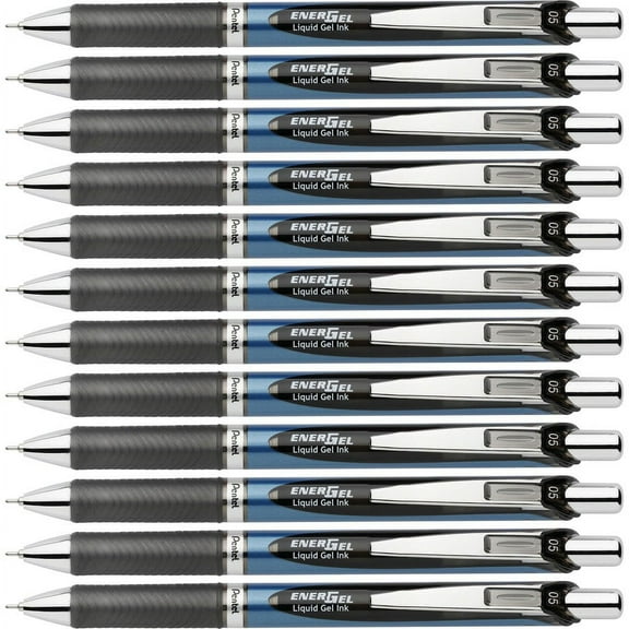 Pentel Needle Tip Liquid Gel Ink Pens - Refillable - Retractable - Black Liquid Gel Ink Ink - Stainless Steel Tip - 12 / Box | Bundle of 2 Boxes