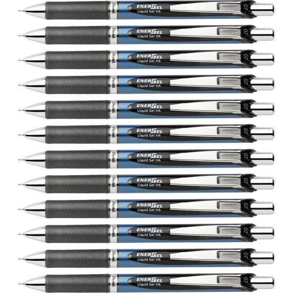 Pentel Needle Tip Liquid Gel Ink Pens - Refillable - Retractable - Black Liquid Gel Ink Ink - Stainless Steel Tip - 12 / Box | Bundle of 2 Boxes