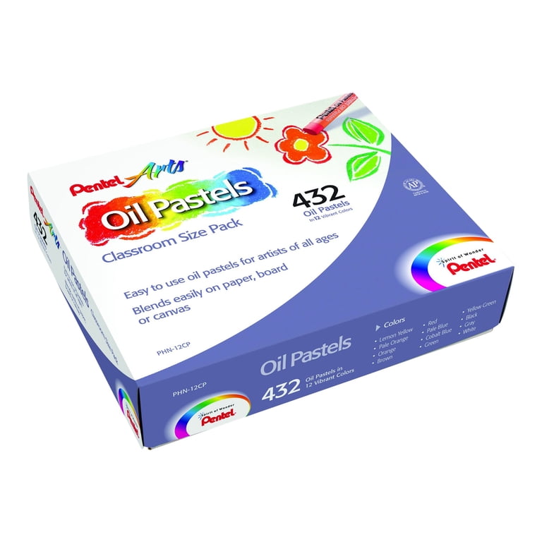 Pentel, Oil Pastel Class Pack, 432 ct, 12 Colors for Art - Walmart.com