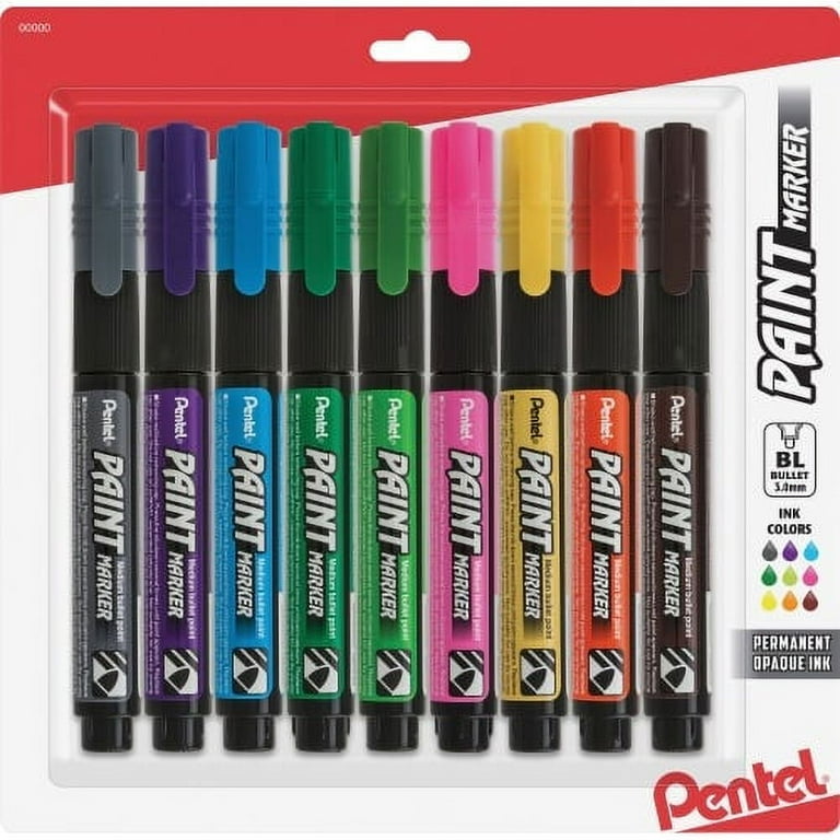 Opaque Bullet Tip Paint Markers, Medium Bullet Tip, Assorted Colors, 9/Pack Opaque Bullet Tip Paint Markers, Medium Bullet Tip, Assorted Colors, 9/Pack