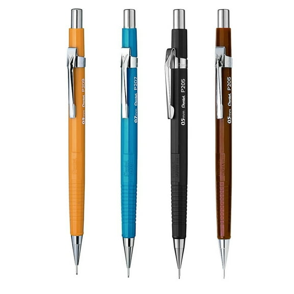 Pentel P200 Series Mechanical Pencil - Automatic, Drafting Pencil - 1 of Each Size - Pack of 4-0.3mm/0.5mm/0.7mm/0.9mm