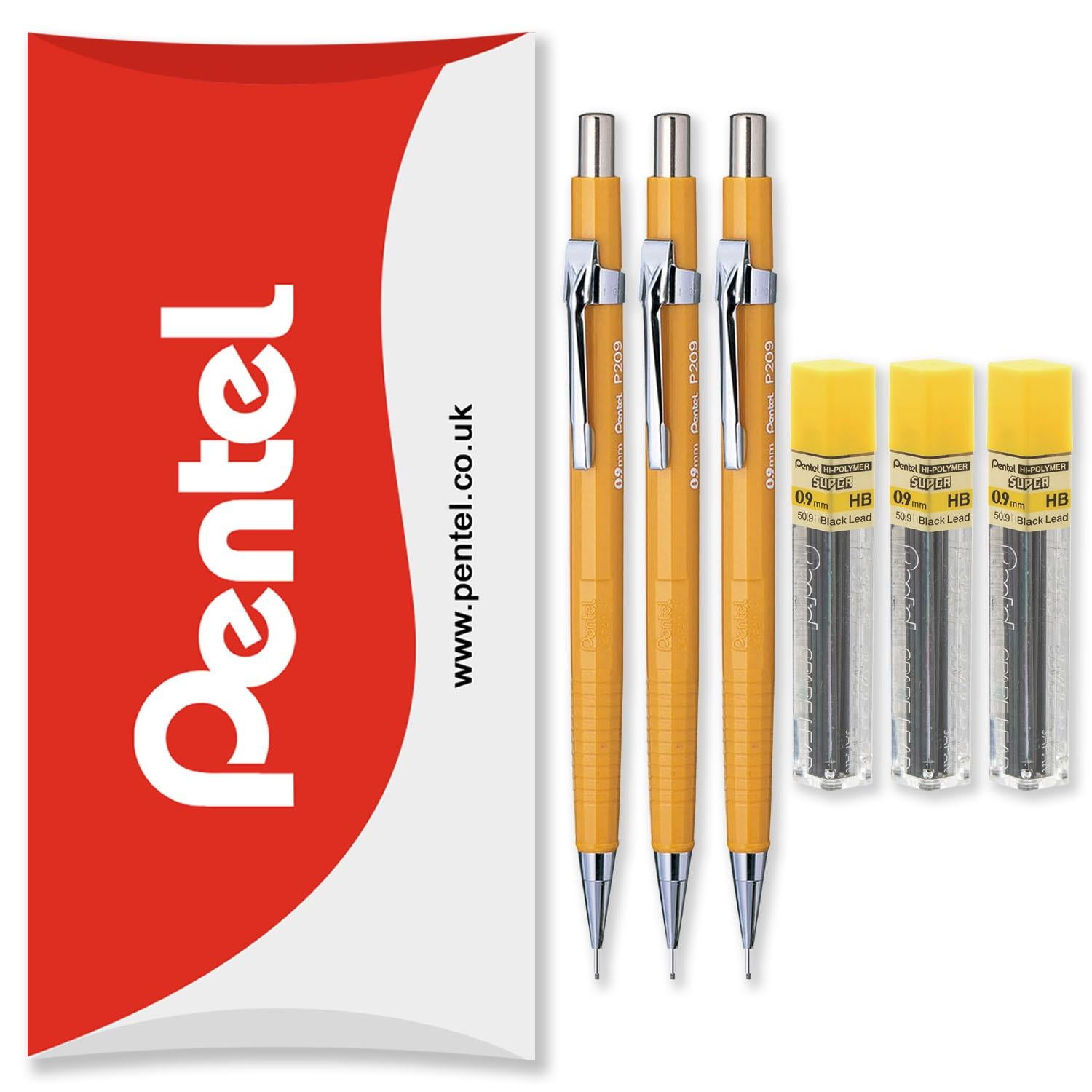 Pentel P209 Mechanical Pencil – 0.9mm Lead, Box Of 12 For Drafting & Writing