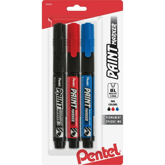 Pentel, PENMMP20BP3M, Opaque Bullet Tip Paint Markers, 3 / Pack