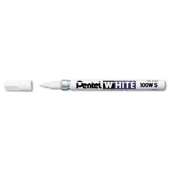 Pentel Permanent Marker, White, Fine Point, 1-Pack (100W-S)