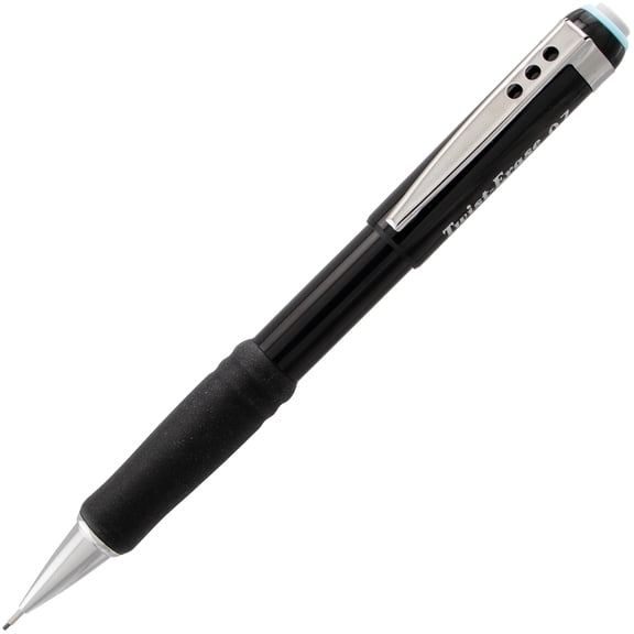 Pentel QE517A #2 0.7 mm HB Twist-Erase III Mechanical Pencil - Black