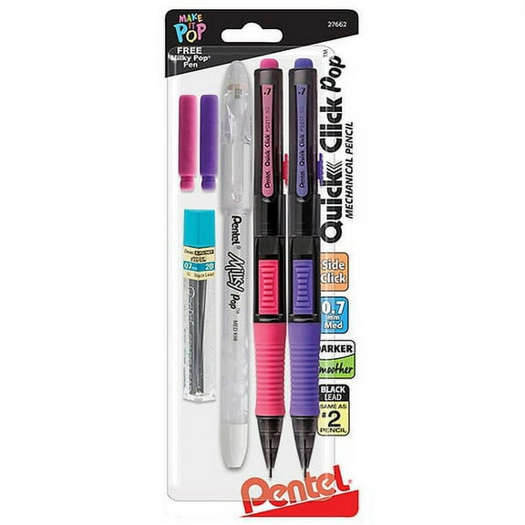 Pentel Quick Click Mechanical Pencils (Colors May Vary) (Pack of 6)