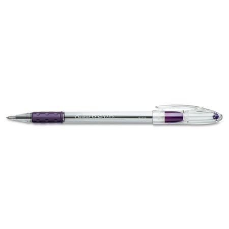 Pentel R.S.V.P. Stick Ballpoint Pen, .7mm, Trans Barrel, Violet Ink, Dozen -PENBK90V