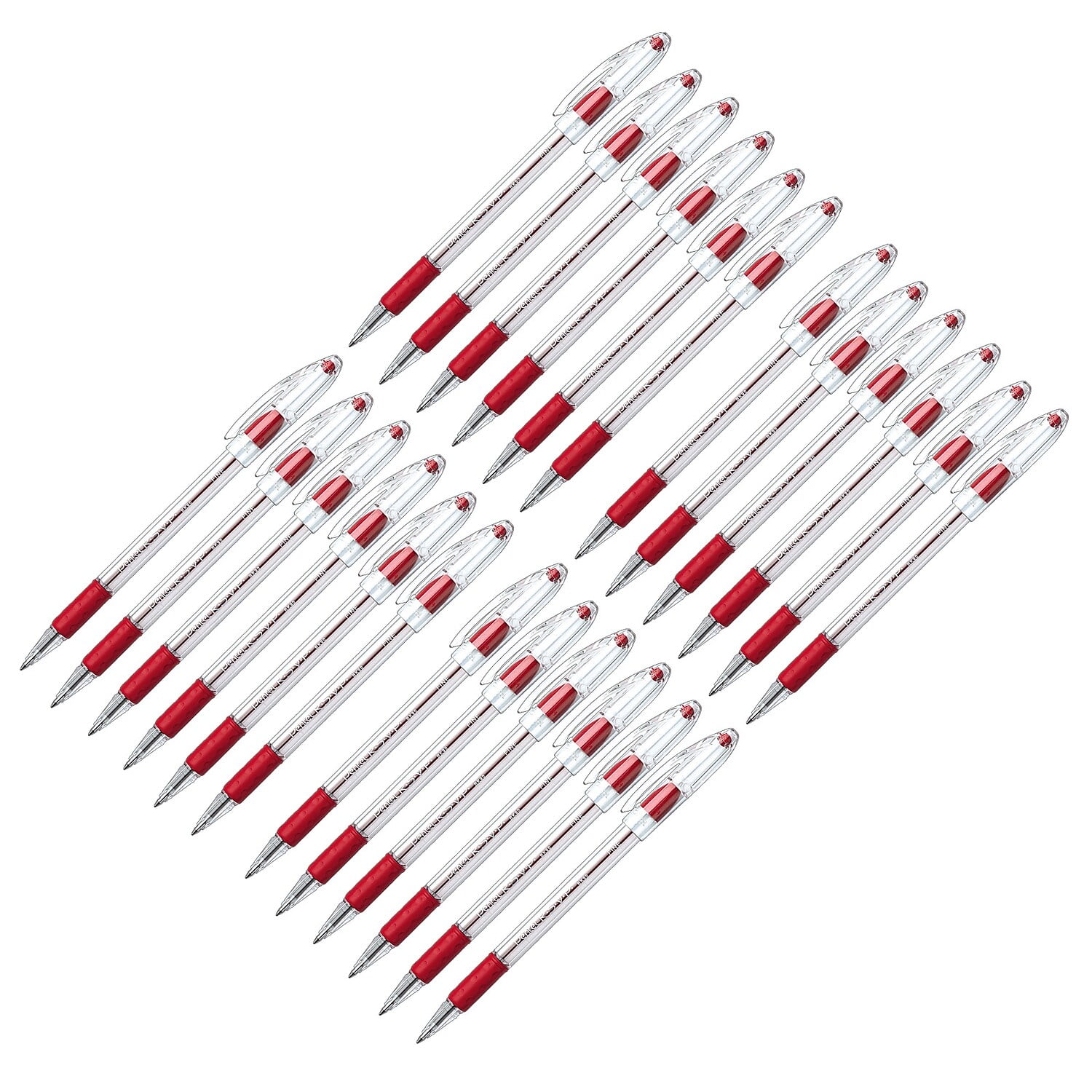 Pentel R.S.V.P. Ballpoint Pen, Fine Point, Red, Pack of 24