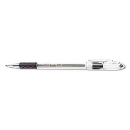 Pentel R.S.V.P. Ballpoint Pen Translucent Barrel Black Ink Med Pt 1.0 mm Pack of 12 - Clear